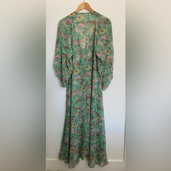 Free People Earthfolk green combo spring floral boho maxi dress - Picture 10 of 12